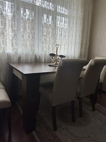 metbex stolu: Yemək otağı üçün masa və 6ədəd stul dəsti. Masa: - Forma: düzbucaqlı — 2