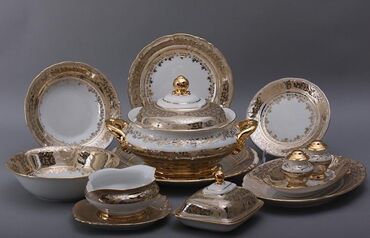 Nahar dəstləri və servizlər: Nahar dəsti, rəng - Qızılı — 9