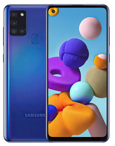 samsung android: Samsung Galaxy A21S, 32 GB, rəng - Mavi, İki sim kartlı