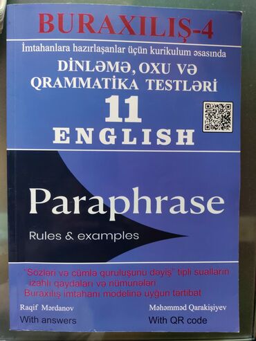 Digər kitablar və jurnallar: İngilis dili qrammatika,dinləmə,mətn(yarı qiymətinə) Heç istifadə