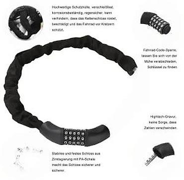Dodaci za bicikl: Lanac za zaključavanje bicikla sa šifrom – PROVELO - Robustan lanac — 15