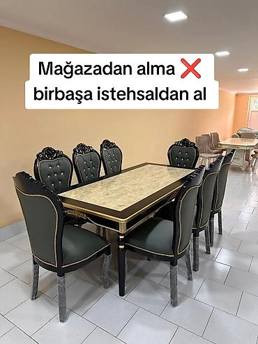Qonaq otağı üçün, Yeni, Dördbucaq masa, 8 stul