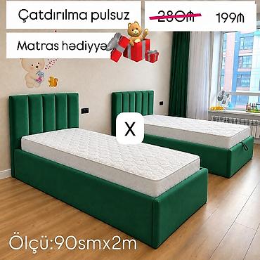 Tək nəfərlik yumşaq başlıqlı çarpayı - Ölçü: 90 sm x 2 m (standart lalafo.az -da Tək nəfərlik yumşaq başlıqlı çarpayı - Ölçü: 90 sm x 2 m (standart