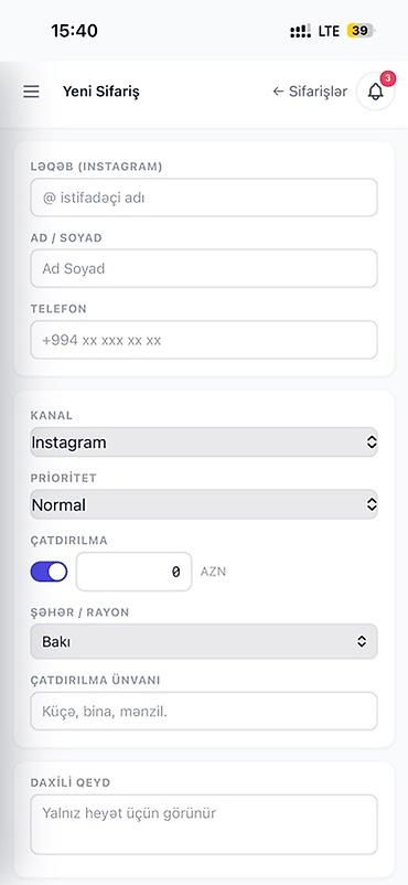 Başqa xidmətlər: 📝 TƏSVİR Biznesinizdə bu problemlər var? * Sifarişlər qarışır — 3