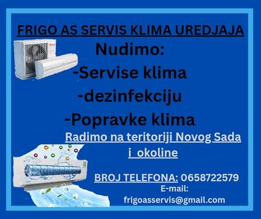 Nudimo usluge servisa, dezinfekcije i popravke klima uređaja. Radimo