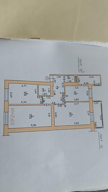 кой таше: 3 комнаты, 62 м², Таатан ТЦ Индивидуалка, 2 этаж, Старый ремонт — 4