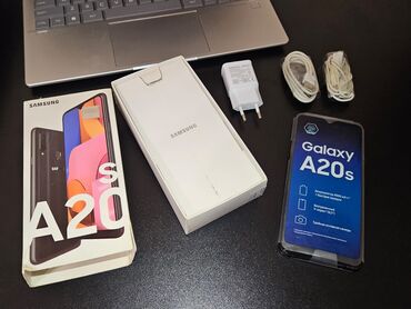 samsung adapter original: Samsung A20s, 32 GB, rəng - Qara, Sensor, Barmaq izi, İki sim kartlı