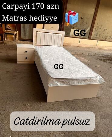 taxt üçün matraslar: Yeni, Təknəfərlik çarpayı, Matras ilə