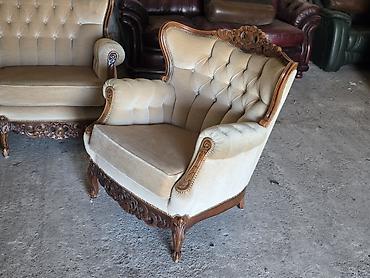 Stilske garniture: Barokni salonski komplet – trosed + 2 fotelje - Elegantan set u — 7
