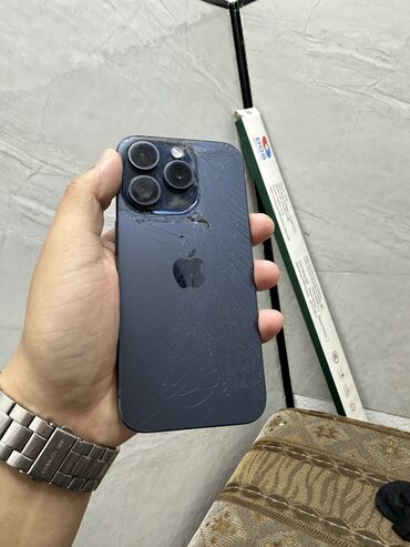 Apple iPhone: IPhone 15 Pro, Б/у, 256 ГБ, Blue Titanium, Защитное стекло, 91 %