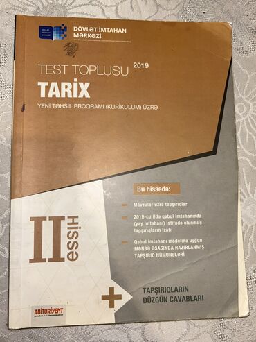 yeni test toplusu: Tarix test toplusu 2-ci hisse.Ici temizdir, demek olarki istifade