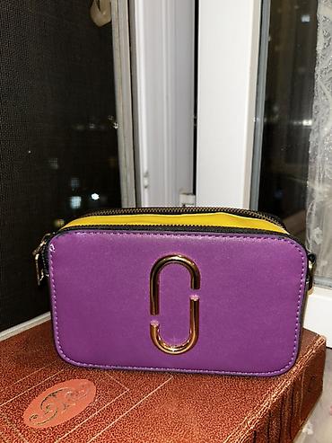 bts canta: Çiyin çantası – mini “camera bag” formatı - Rəng: bənövşəyi ön hissə — 4