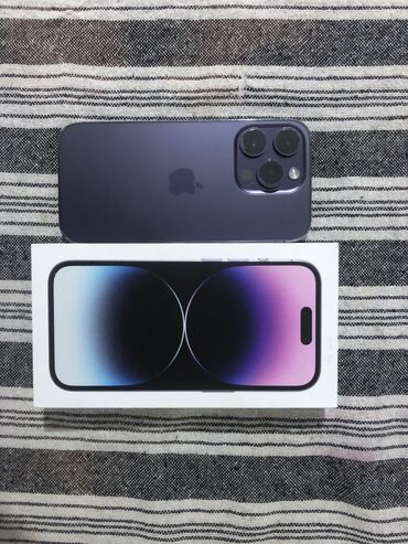 Apple iPhone: IPhone 14 Pro, 128 GB, Deep Purple, Barmaq izi, Face ID