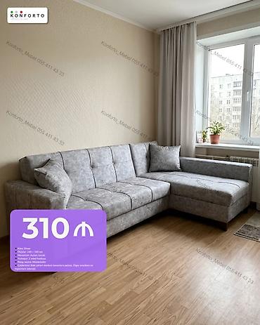 Künc divan - Ölçü: 260 × 150 sm - Mexanizm: açılan, bəzəkli -