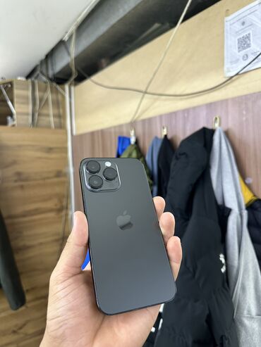 айфон 100: IPhone 14 Pro Max, Колдонулган, 256 ГБ, Jet Black, Каптама, 95 %