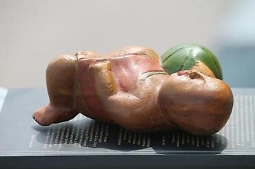 Figure: Uspavani Srećni Buda Vintaž Drvena rezbarija 1940. Sleeping Child — 7