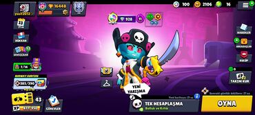 tek pencek: Brawl Stars hesabı - Kupa: 16,448 (mövsüm rekordu 16,454; ən yüksək