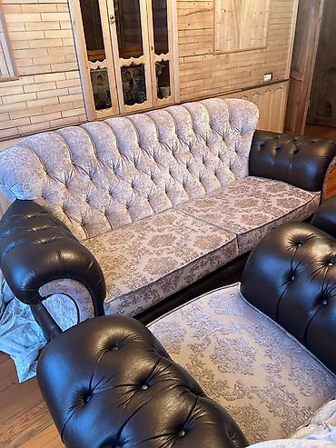 divan ortuk: 🛋️ Divan və kreslo dəsti satılır! 2 ədəd divan, 2 ədəd kreslo və 1 — 3