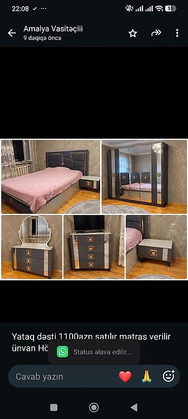 Yataq dəsti 1100azn satılır matras verilir ünvan Hövsan (5828) aml