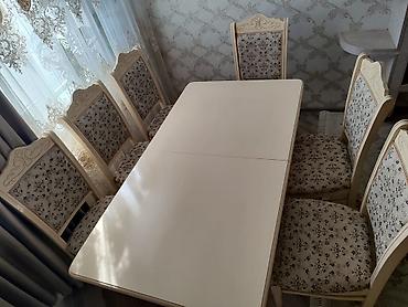 işlənmiş mətbəx stolu: Qonaq otağı üçün, İşlənmiş, Kvadrat masa, 6 stul — 2