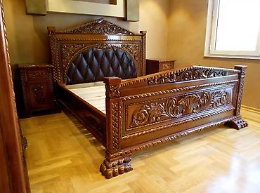 Stilski bračni krevet Royal,puno drvo.Novo