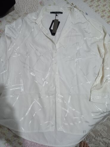 длинная белая рубашка женская: Блузка, Классическая модель