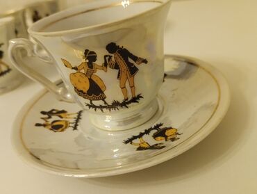 çay serviz: Çay dəsti, rəng - Ağ, Farfor, 5 nəfərlik