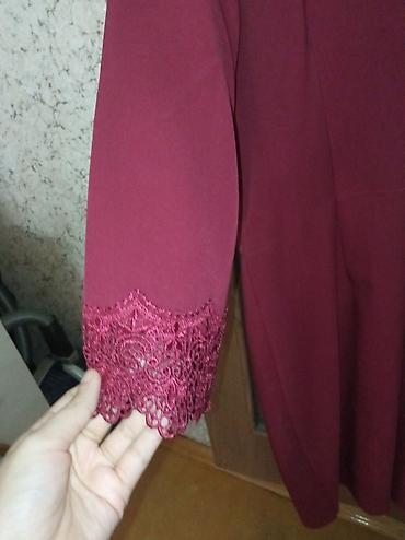 Qadın geyimləri: Bordo rəngdə zərif qadın paltarı - Dizayn: Blazer tipli üst hissə — 3