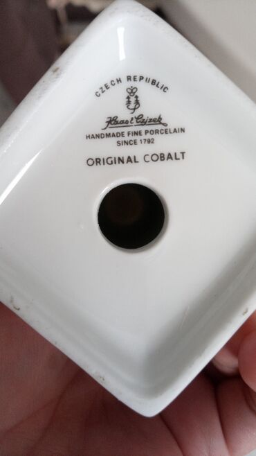 Şamdanlar: Məhsul: Çexiya istehsalı orijinal kob alt (Original Cobalt) əl işı