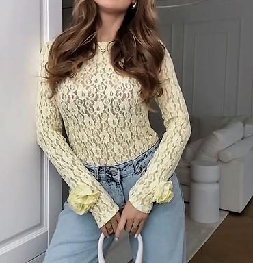 Bluze: 🔥Čipkana bluza sa dugim rukavima i efektom providnosti
✅2100 din — 7