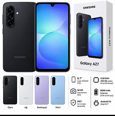 Samsung Galaxy A26 5G, 256 GB, rəng - Mavi, Zəmanət, Sensor, Barmaq izi