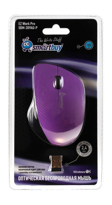 компьютерные мыши protech: Мышь SmartBuy SBM-309AG-P беспроводная Фактурный корпус, эргономичный