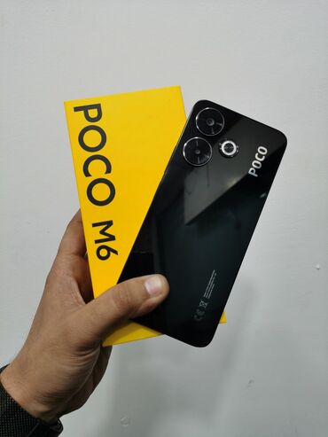 şirvanda telefonlar: Poco M6, 256 GB, rəng - Qara, Barmaq izi, Face ID