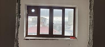 bal: Ağ-qəhvəyi çərçivəli plastik pəncərə və balkon qapısı dəsti - — 2
