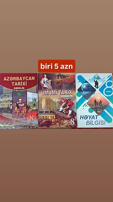 figure: Məktəb və abituriyentlər üçün müxtəlif fənn kitabları satılır. - — 2