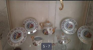 qızıl balıq: Çay dəsti, rəng - Qızılı, Farfor, 6 nəfərlik — 1