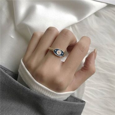 кольцо украшения: Кольцо в виде цветка ромашки для женщин на мизинчик