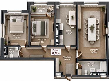 3 комнаты, 91 м², Южная Магистраль Элитка, 10 этаж at lalafo.kg 3 комнаты, 91 м², Южная Магистраль Элитка, 10 этаж