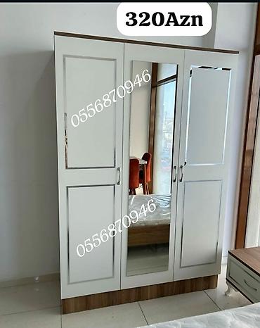 ağ stol: Dolap qarderop Ağ rəngli, funksional geyim dolabları Model — 10