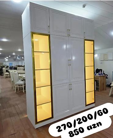 Оборудование для магазинов: Ağ rəngli çoxfunksiyalı dolab-vitrin - Ölçülər: 270/200/60 — 1