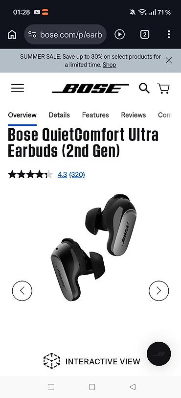 Qulaqcıqlar: İşlənmiş Simsiz (Bluetooth) Qulaqcıqlar, Bose, rəng - Qara — 6