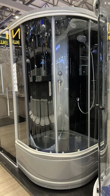 Душевые кабины: Душевая кабина Полукруглая, Размер: 90 x 90 см, Высота поддона: 15 см,Покрытие: Тонированное — 6