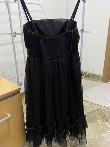 haljinice sa perjem: S (EU 36), bоја - Crna, Večernji, maturski, Na bretele
