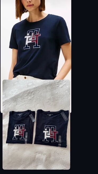qadin pencekleri: Tommy Hilfiger qadın T‑shirt - Model: Tommy Hilfiger logo tee - Rəng