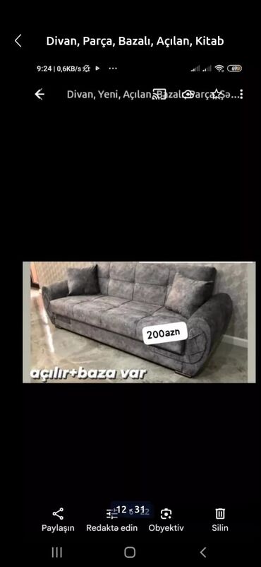 Divanlar: Divan, Yeni, Açılan, Bazalı, Vеlur parça, Ödənişli çatdırılma — 18