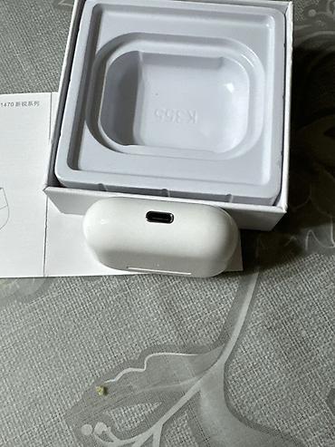bluetooth qulağlığ: Tezedi hec istifade olunmuyub Simsiz qulaqcıq – ağ rəng, şarj qabı ilə — 7