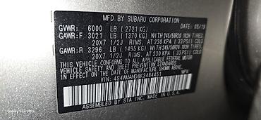 Subaru: Subaru Ascent: 2019 г., 2.4 л, Вариатор, Бензин, Кроссовер — 10