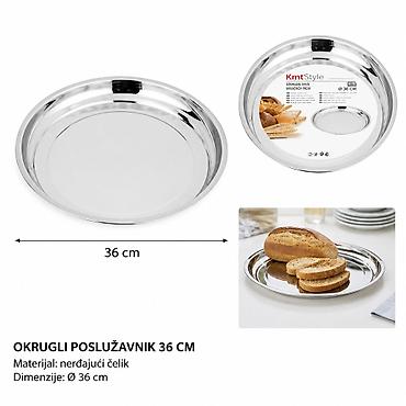 KMT Okrugli poslužavnik od nerđajućeg čelika 36 cm - Materijal na lalafo.rs KMT Okrugli poslužavnik od nerđajućeg čelika 36 cm - Materijal