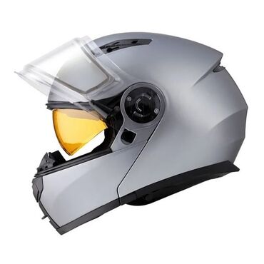 электро сасокат: Шлем снегоходный RSX SPARK (H-159) Winter, черный-желтый матовый (очки