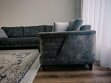 işlənmiş divan kreslo ucuz: Künc divan – geniş L formalı, müasir dizayn - Rəng: tünd boz — 3